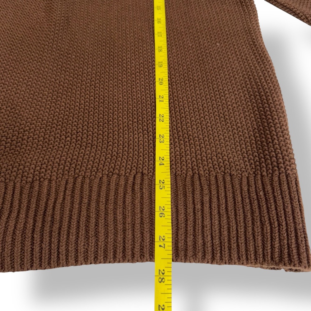 NEW‎ Old Navy Womens S Tall Brown Textured Waffle Knit Fisherman Sweater - Picture 6 of 7